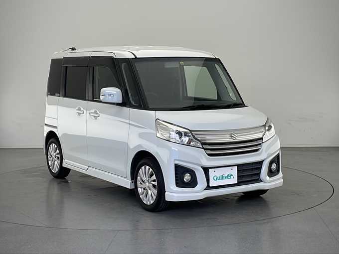 新着情報“スペーシアカスタムGSターボ デュアルカメラブレーキサポート装着車”2016年式クリスタルホワイトP入荷しました！