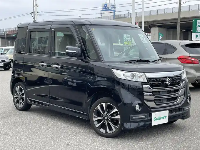 新着情報“スペーシアカスタムＺターボ デュアルカメラブレーキサポート ユーティリティーパッケージ装着車”2017年式ブルーイッシュブラックパール3入荷しました！