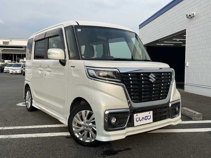 新着情報“スペーシアカスタムハイブリッドGS 衝突被害軽減ブレーキ非装着車”2018年式ピュアホワイトP入荷しました！