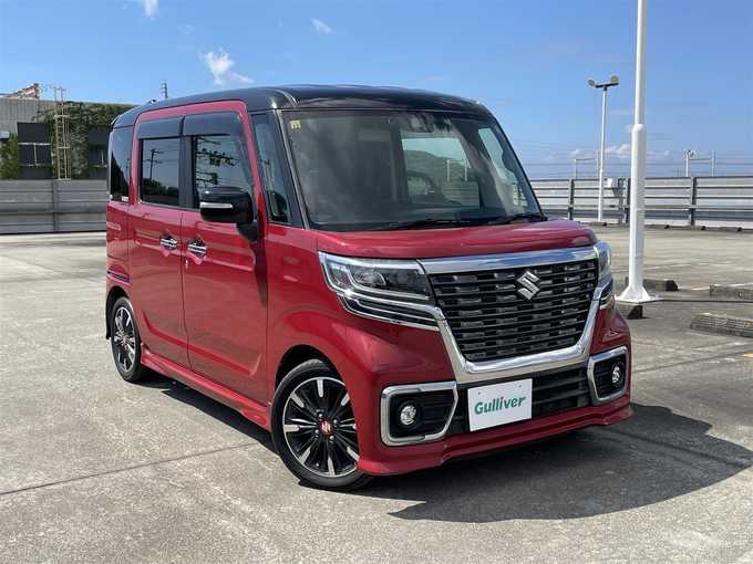 新着情報“スペーシアカスタムハイブリッドXSターボ”2018年式フェニックスレッドパール/ブルーイッシュブラックパール入荷しました！