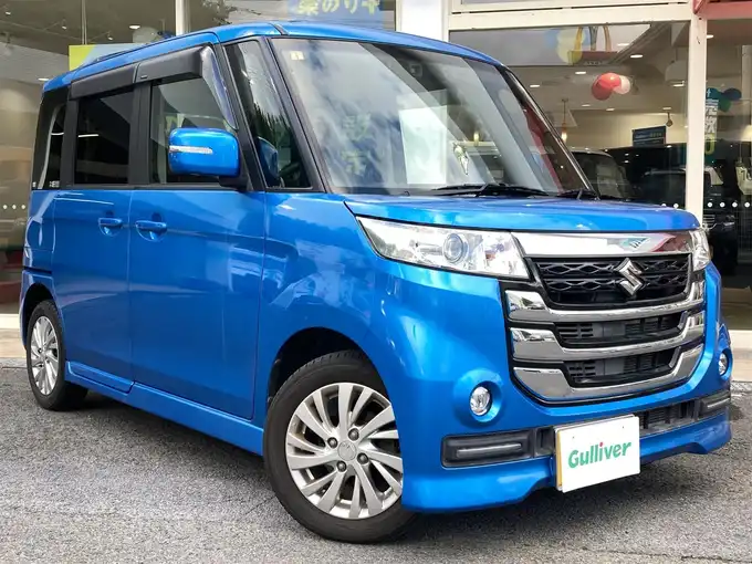 新着情報“スペーシアカスタムＺベースグレード デュアルカメラブレーキサポート装着車”2017年式ブリスクブルーM入荷しました！