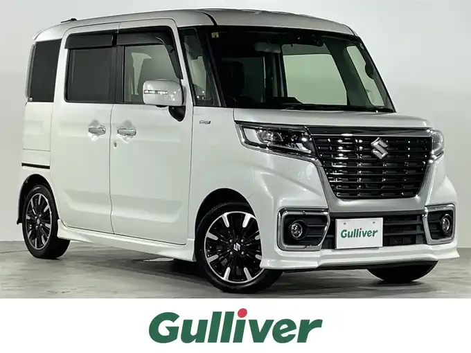 新着情報“スペーシアカスタムハイブリッドXSターボ 衝突被害軽減ブレーキ非装着車”2018年式ピュアホワイトP入荷しました！
