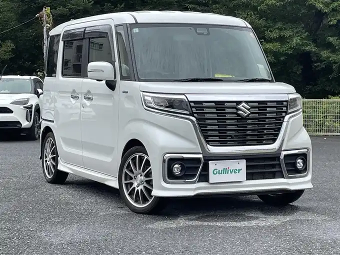 新着情報“スペーシアカスタムハイブリッドXSターボ”2018年式ピュアホワイトP入荷しました！