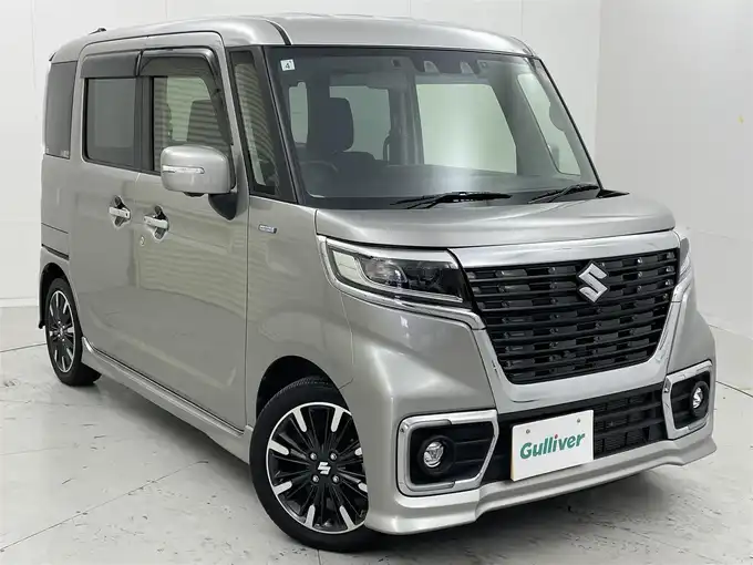 新着情報“スペーシアカスタムハイブリッドXSターボ”2021年式スチールシルバーM入荷しました！