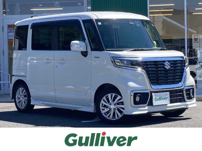 新着情報“スペーシアカスタムハイブリッドGS 衝突被害軽減ブレーキ非装着車”2019年式ピュアホワイトP入荷しました！