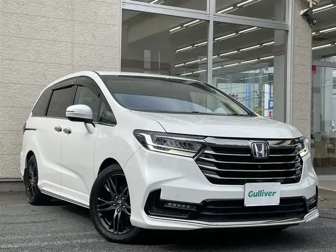 新着情報“オデッセイハイブリッドe:HEVアブソルート・EX”2021年式プラチナホワイトパール入荷しました！