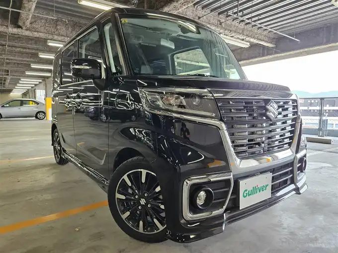 新着情報“スペーシアカスタムハイブリッドXSターボ 衝突被害軽減ブレーキ非装着車”2018年式ブルーイッシュブラックパール3入荷しました！