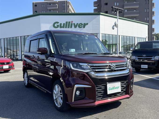 新着情報“ソリオハイブリッドMZ”2023年式メロウディープレッドパール入荷しました！