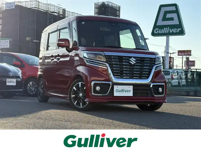 新着情報“スペーシアカスタムハイブリッドXSターボ 衝突被害軽減ブレーキ非装着車”2019年式フェニックスレッドパール入荷しました！