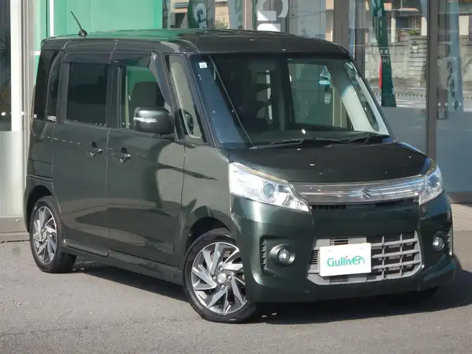 新着情報“スペーシアカスタムTSスマートフォン連携ナビゲーション装着車”2013年式クールカーキPM入荷しました！