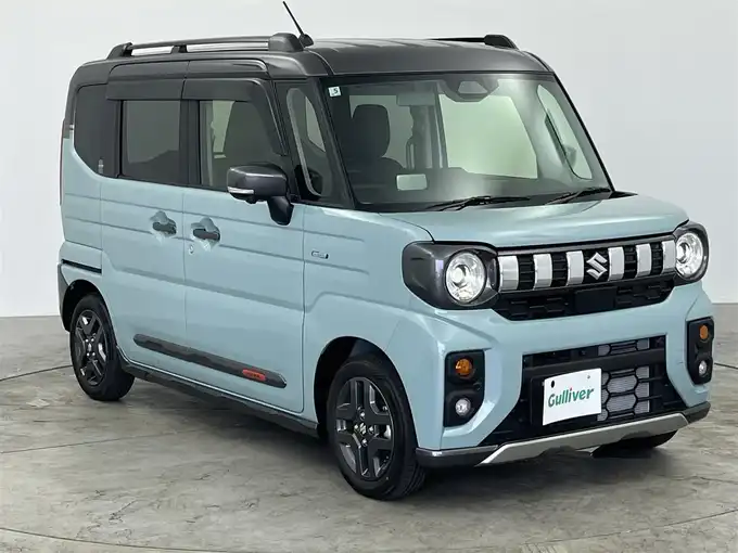 新着情報“スペーシアギアハイブリッドXZ ターボ”2025年式オフブルーメタリック/ガンメタリック2トーンルーフ入荷しました！