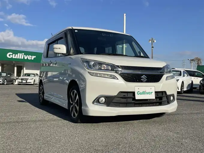 新着情報“ソリオバンディットFリミテッド デュアルカメラブレーキサポート装着車”2016年式ピュアホワイトP入荷しました！