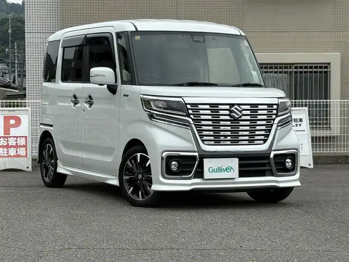 新着情報“スペーシアカスタムハイブリッドXSターボ”2018年式ピュアホワイトP入荷しました！