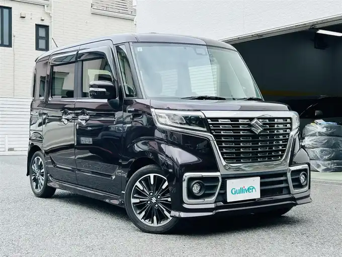 新着情報“スペーシアカスタムハイブリッドXSターボ”2019年式ムーンライトバイオレットPM入荷しました！