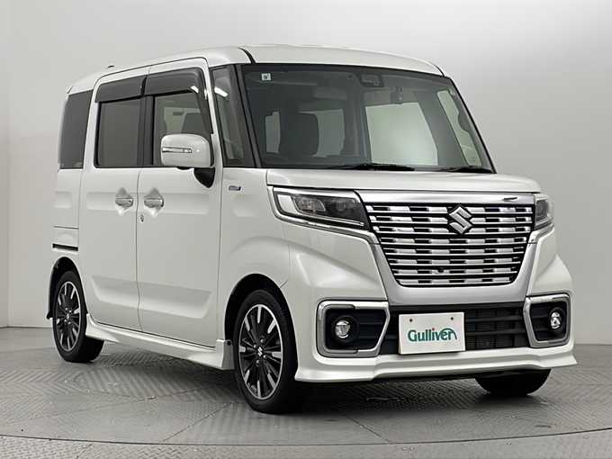 新着情報“スペーシアカスタムハイブリッドXSターボ”2019年式ピュアホワイトP入荷しました！