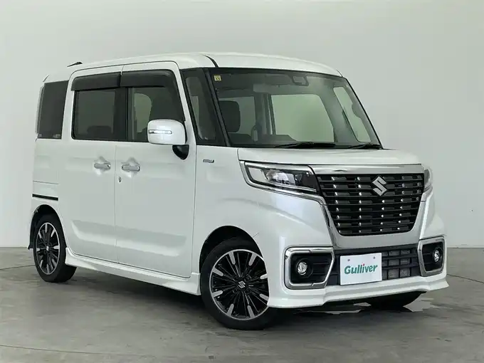 新着情報“スペーシアカスタムハイブリッドXSターボ 衝突被害軽減ブレーキ非装着車”2018年式ピュアホワイトP入荷しました！