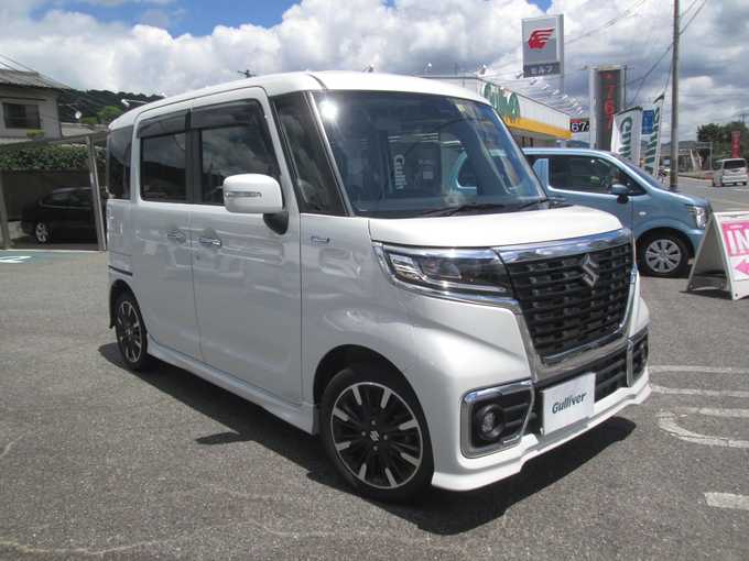 新着情報“スペーシアカスタム HYBRID XS”2019年式ピュアホワイトP入荷しました！