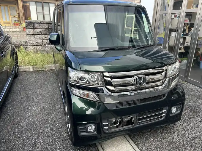 新着情報“Ｎ－ＢＯＸカスタムG・ターボLパッケージ”2016年式ブリティッシュグリーンP入荷しました！