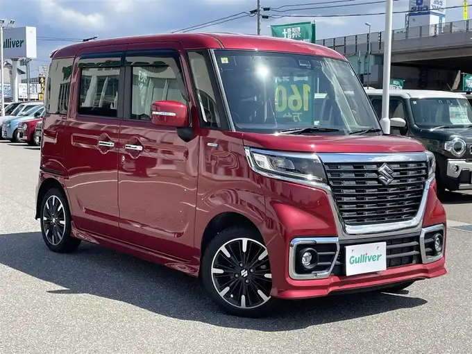 新着情報“スペーシアカスタムハイブリッドXSターボ”2020年式フェニックスレッドパール入荷しました！