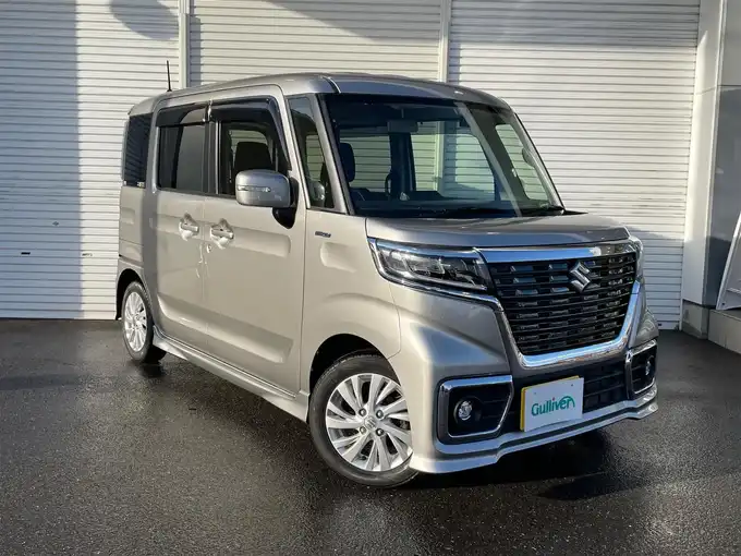 新着情報“スペーシアカスタム HYBRID GS”2019年式スチールシルバーM入荷しました！