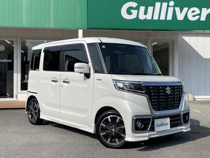 新着情報“スペーシアカスタムハイブリッドXSターボ”2018年式ピュアホワイトP入荷しました！