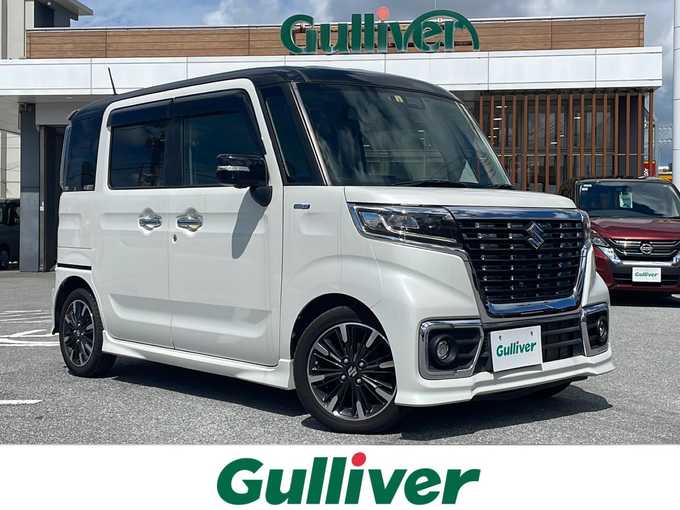 新着情報“スペーシアカスタムハイブリッドXS 衝突被害軽減ブレーキ非装着車”2018年式ピュアホワイトパール/ブラック2トーン入荷しました！