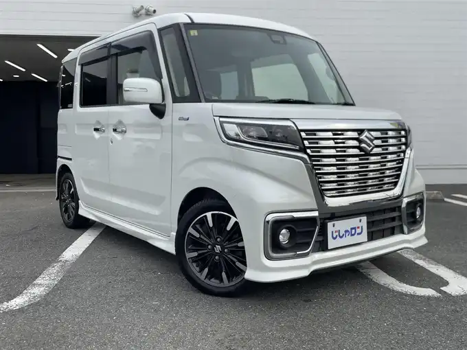 新着情報“スペーシアカスタムハイブリッドXS 衝突被害軽減ブレーキ非装着車”2018年式ピュアホワイトP入荷しました！
