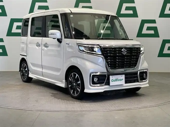 新着情報“スペーシアカスタムハイブリッドXSターボ”2020年式ピュアホワイトP入荷しました！
