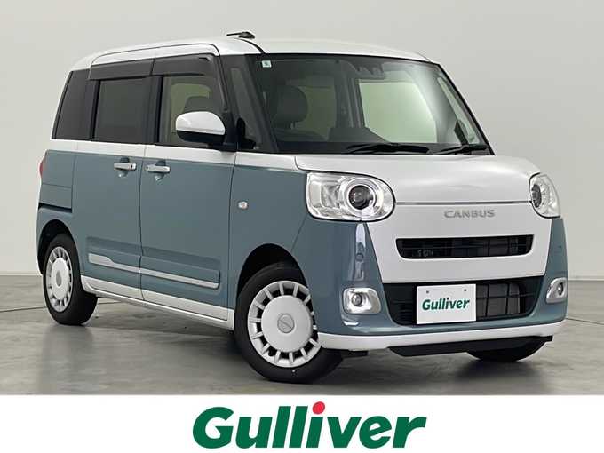 新着情報“ムーヴキャンバスストライプスG eco IDLE非装着車”2024年式シャイニングホワイトパール/レイクブルーメタリック入荷しました！