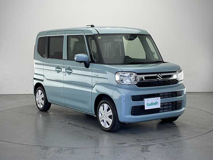 新着情報“スペーシアハイブリッドX セーフティプラスパッケージ装着車”2023年式オフブルーM入荷しました！