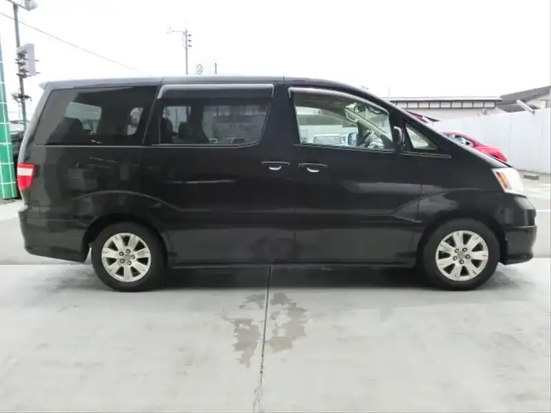 カタログ画像：アルファードＶ（ALPHARD V） ＡＸ トレゾア・アルカンターラバージョン 2004年6月 CBA-ANH10W 2400cc ブラックマイカ 燃費9.7km / l  外装