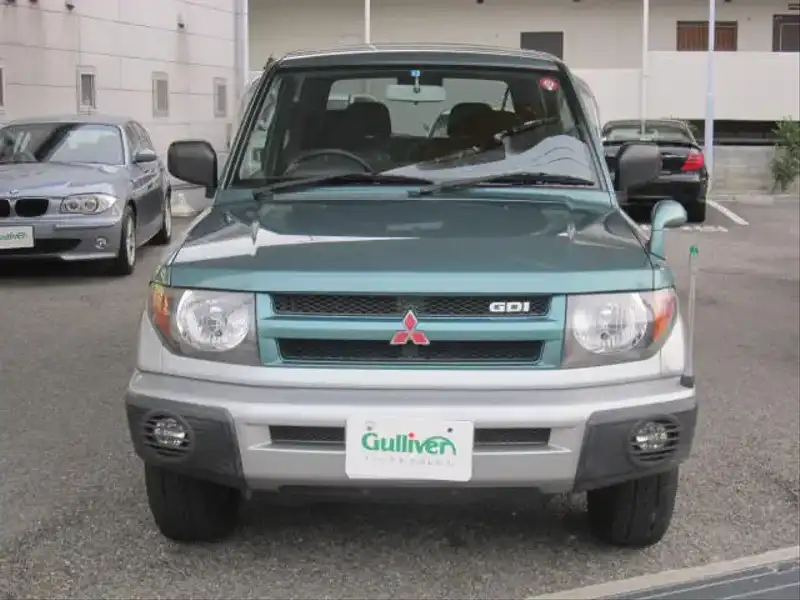 カタログ画像：パジェロイオ（PAJERO IO） ＺＲ 1999年8月 GF-H66W 1800cc セーラムグリーン（Ｐ）／ハミルトンシルバー（Ｍ）・２トーン フロント