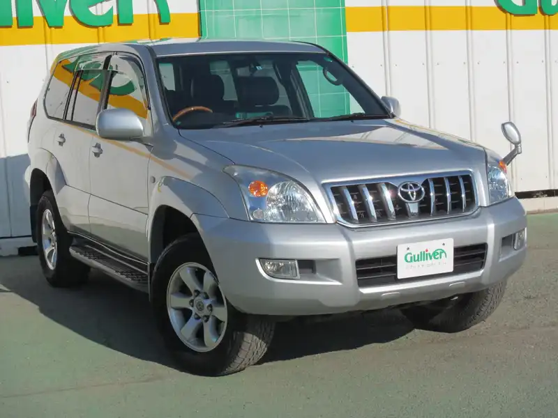 カタログ画像：ランドクルーザープラド（LAND CRUISER PRADO） ＴＺ Ｇセレクション 2004年4月 TA-VZJ121W 3400cc シルバーメタリック 燃費8.1km / l  メイン