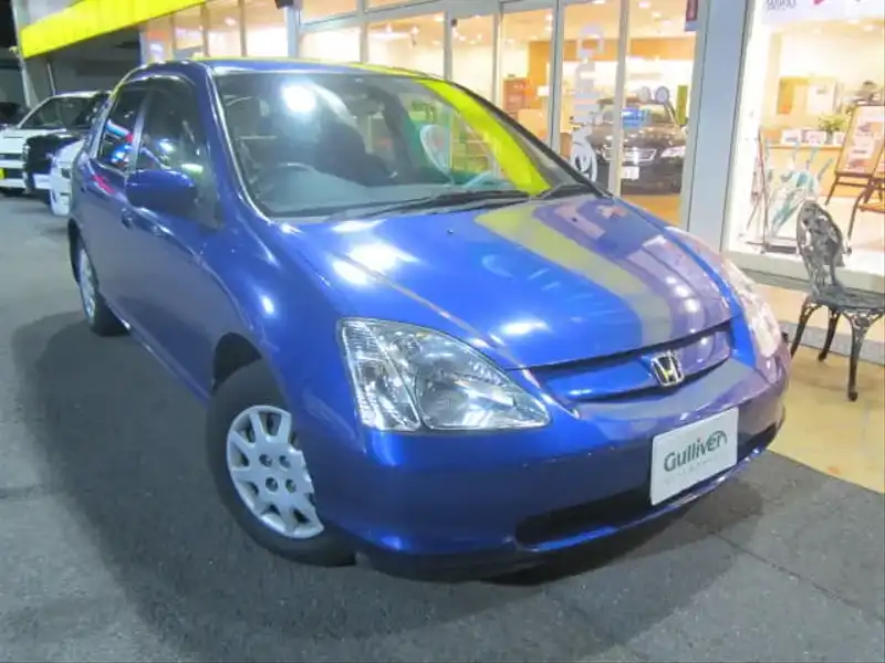 カタログ画像：シビック（CIVIC） ｉＥ 2001年10月 LA-EU1 1500cc スーパーソニックブルー・パール 燃費19.4km / l  メイン（その他）