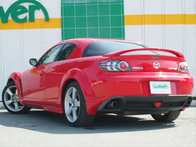 カタログ画像：ＲＸ－８（RX-8） トゥルーレッドスタイル 2006年3月 ABA-SE3P 1400cc トゥルーレッド 燃費9.4km / l  バック