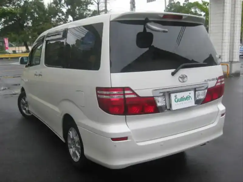 カタログ画像：アルファードＶ（ALPHARD V） ＡＸ Ｌエディション サイドリフトアップシート装着車 2005年4月 DBA-ANH10W 2400cc ホワイトパールマイカ 燃費9.7km / l  バック