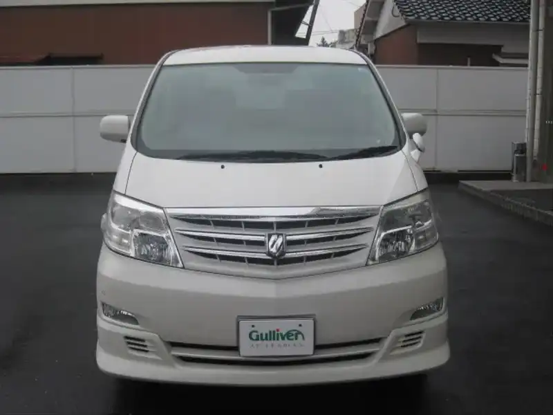 カタログ画像：アルファードＶ（ALPHARD V） ＡＸ Ｌエディション サイドリフトアップシート装着車 2005年4月 DBA-ANH10W 2400cc ホワイトパールマイカ 燃費9.7km / l  フロント