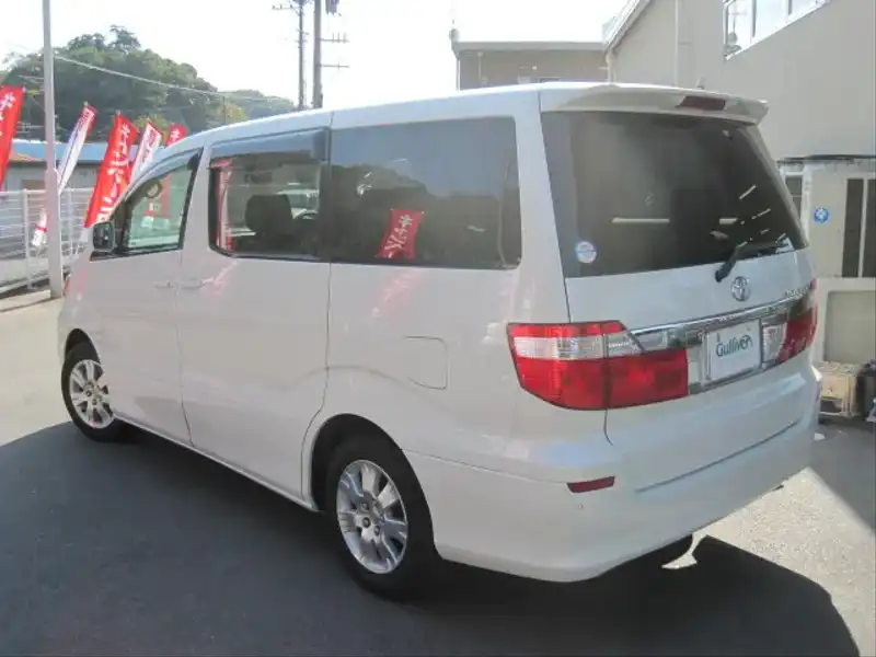 カタログ画像：アルファードＧ（ALPHARD G） ＡＸ Ｌエディション サイドリフトアップシート装着車 2004年2月 CBA-ANH10W 2400cc ホワイトパールマイカ 燃費9.7km / l  バック