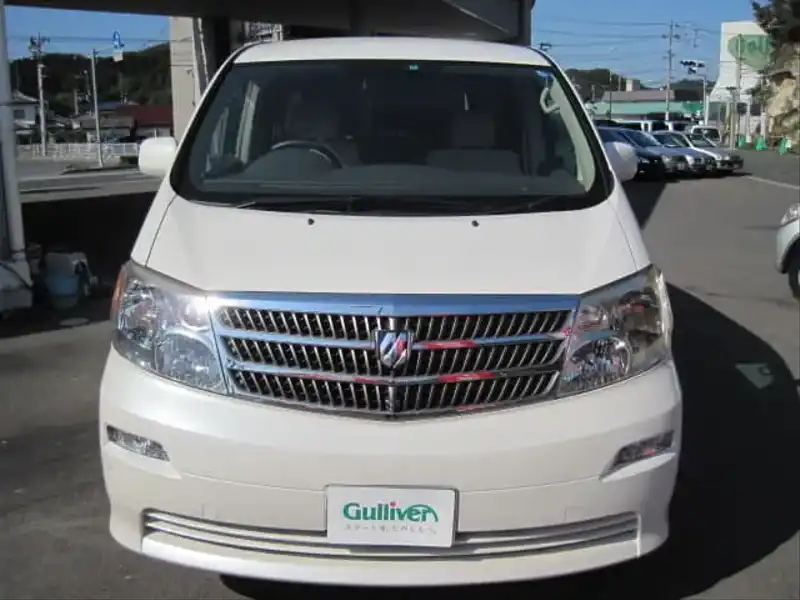 カタログ画像：アルファードＧ（ALPHARD G） ＡＸ Ｌエディション サイドリフトアップシート装着車 2004年2月 CBA-ANH10W 2400cc ホワイトパールマイカ 燃費9.7km / l  フロント