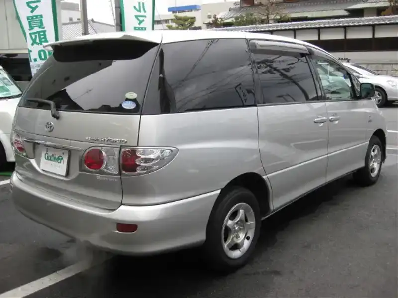 カタログ画像：エスティマハイブリッド（ESTIMA HYBRID） Ｇセレクション 2003年7月 ZA-AHR10W 2400cc シルバーメタリック 燃費18.6km / l  外装