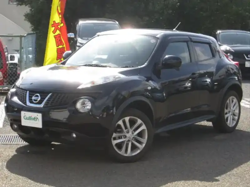 カタログ画像：ジューク（JUKE） １５ＲＸ タイプＶ 2013年8月 DBA-YF15 1500cc サファイアブラック（Ｐ） 燃費18.0km / l 外装