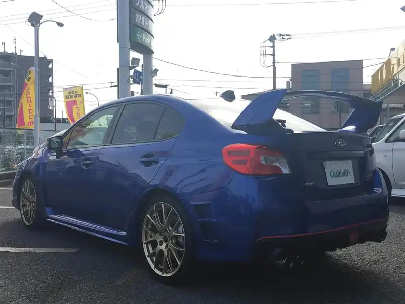 カタログ画像：ＷＲＸ ＳＴＩ（WRX STI） ＥＪ２０ ファイナルエディション フルパッケージ 2019年11月 CBA-VAB 2000cc ＷＲブルー・パール 燃費9.4km / l バック