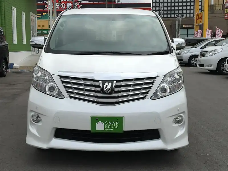 カタログ画像：アルファード（ALPHARD） ２４０Ｓ プライムセレクションⅡ タイプゴールド 2010年9月 DBA-ANH20W 2400cc ホワイトパールクリスタルシャイン 燃費10.8km / l フロント