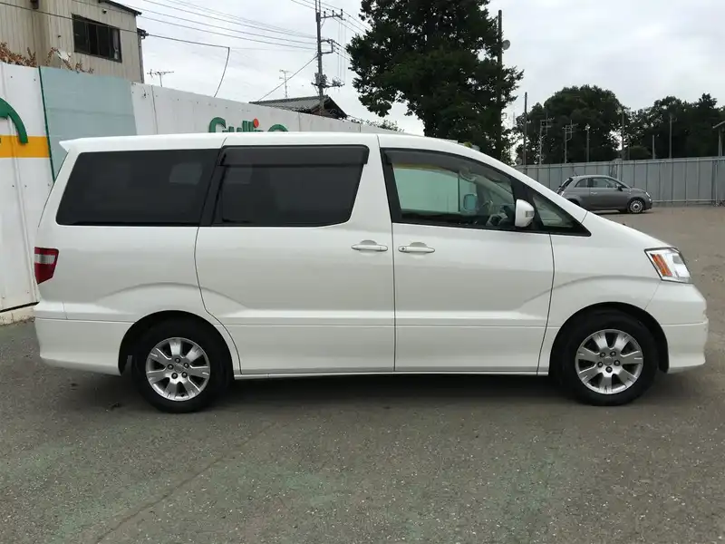 カタログ画像：アルファードＶ（ALPHARD V） ＭＸ トレゾア・アルカンターラバージョン 2004年6月 TA-MNH15W 3000cc ホワイトパールマイカ 燃費8.6km / l  外装