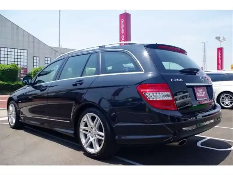 カタログ画像：Ｃクラスステーションワゴン（C-CLASS STATIONWAGON） Ｃ２００コンプレッサー ステーションワゴン アバンギャルド 2008年4月 DBA-204241 1800cc タンザナイトブルー 燃費11.2km / l  バック