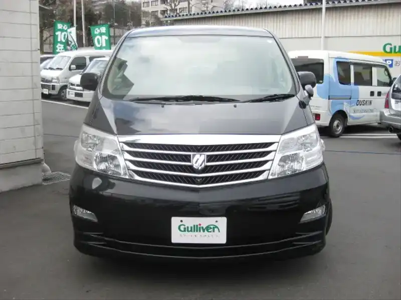 カタログ画像：アルファードＧ（ALPHARD G） ＭＸ 2005年4月 TA-MNH10W 3000cc ブラックマイカ 燃費8.9km / l  フロント