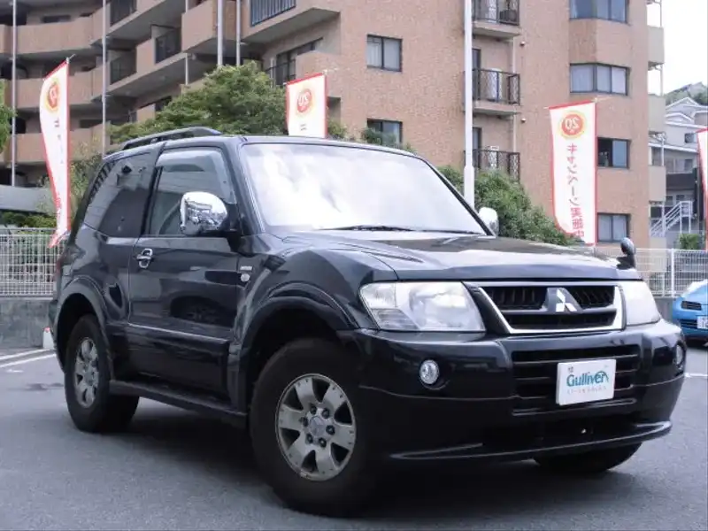 カタログ画像：パジェロ（PAJERO） ショート エクシード－Ⅱ 2002年9月 TA-V65W 3500cc ディープブラックマイカ メイン