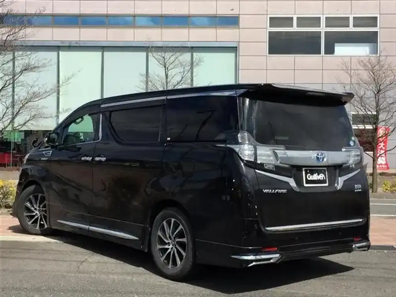 カタログ画像：ヴェルファイアハイブリッド（VELLFIRE HYBRID） ハイブリッドＶ Ｌエディション 2015年1月 DAA-AYH30W 2500cc バーニングブラッククリスタルシャインガラスフレーク 燃費18.4km / l バック