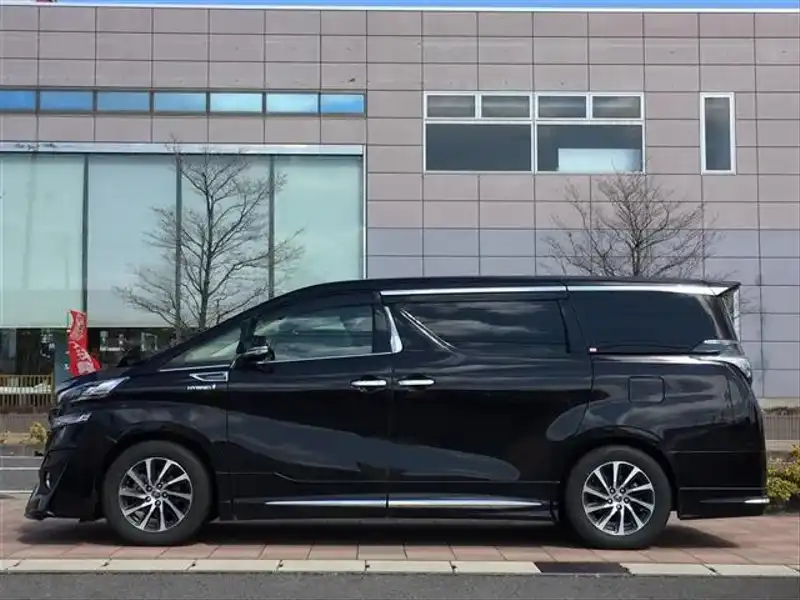 カタログ画像：ヴェルファイアハイブリッド（VELLFIRE HYBRID） ハイブリッドＶ Ｌエディション 2015年1月 DAA-AYH30W 2500cc バーニングブラッククリスタルシャインガラスフレーク 燃費18.4km / l 外装