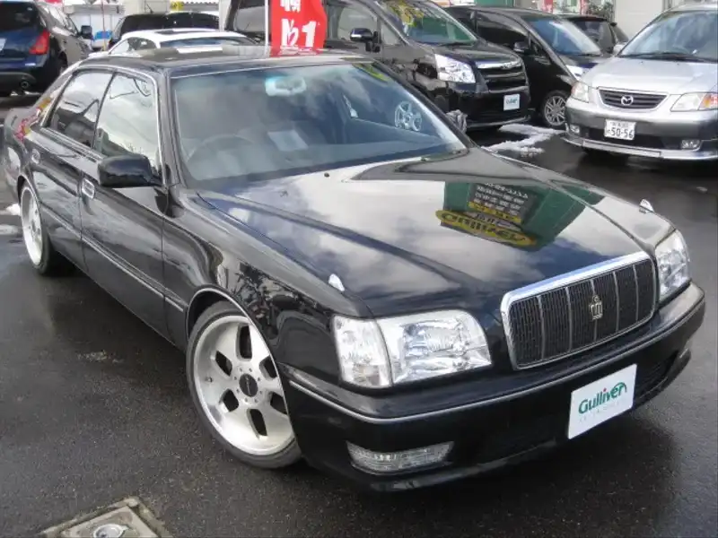 カタログ画像：クラウンマジェスタ（CROWN MAJESTA） Ｅタイプ 1998年8月 GF-JZS155 3000cc ブラック 燃費9.0km / l  メイン